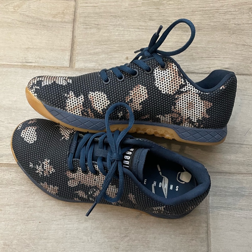 Navy Flower NoBull Trainers